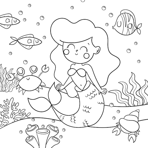 Desenhos Sereias Colorir Pdf Imagens – Download Grátis no Freepik