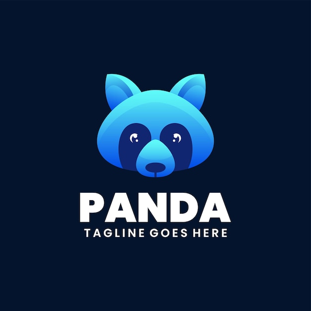 Ilustração de logotipo de cabeça de panda colorida