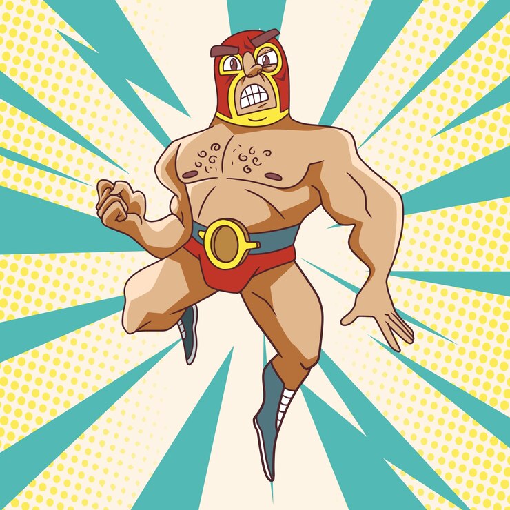 Vetor grátis ilustração de lutador mexicano desenhado à mão