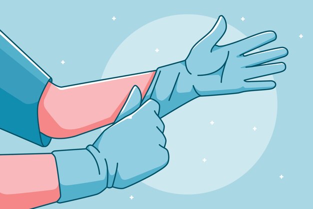 Ilustração de luvas de proteção
