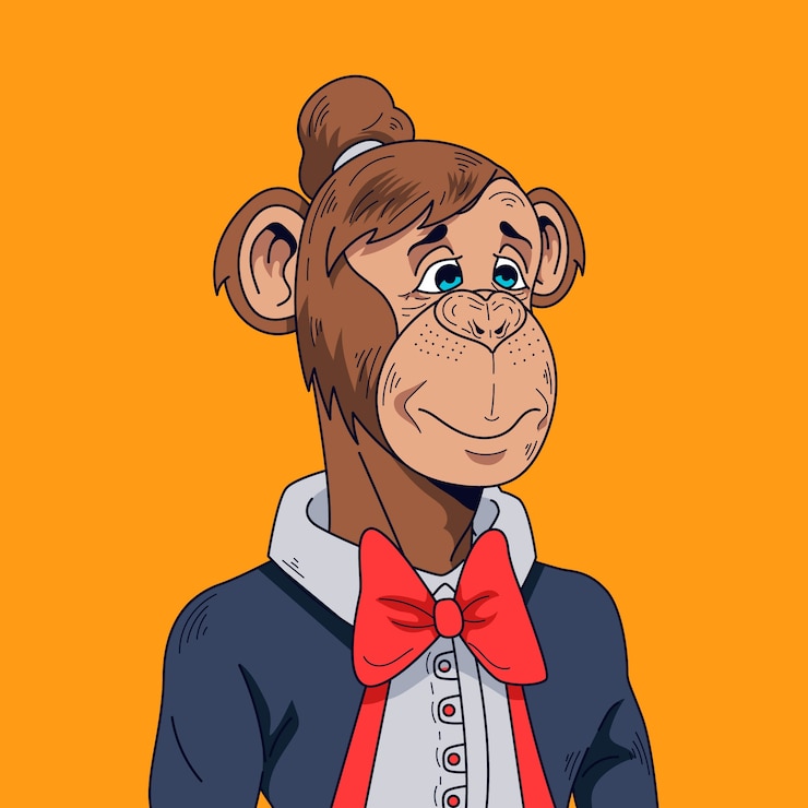 Vetor grátis ilustração de macaco estilo nft desenhada à mão
