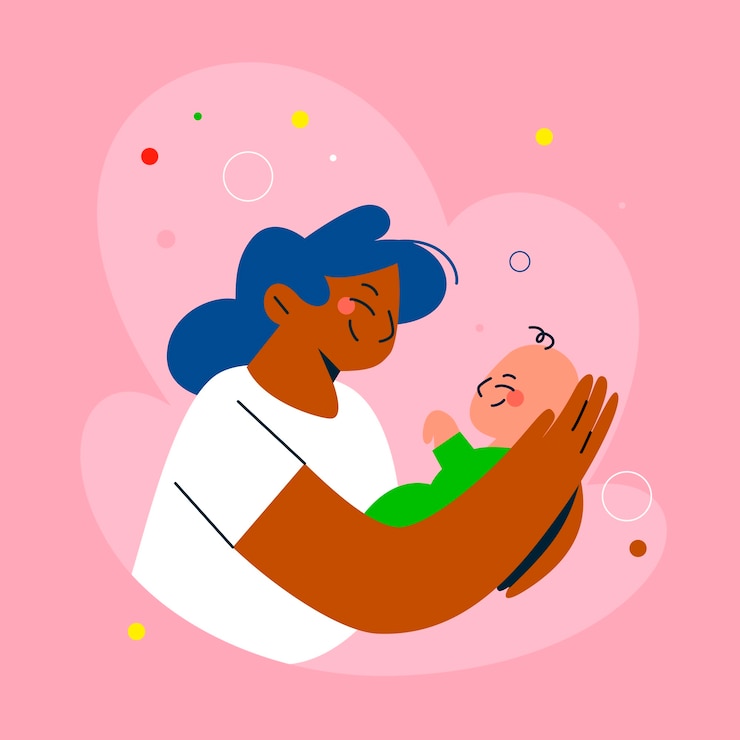 Vetor grátis ilustração de mãe de primeira viagem desenhada à mão
