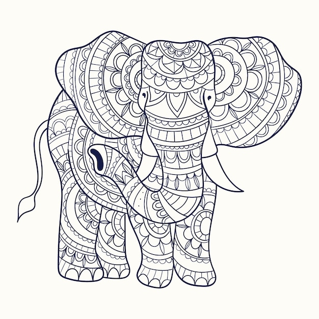 Vetor grátis ilustração de mandala animal desenhada de mão