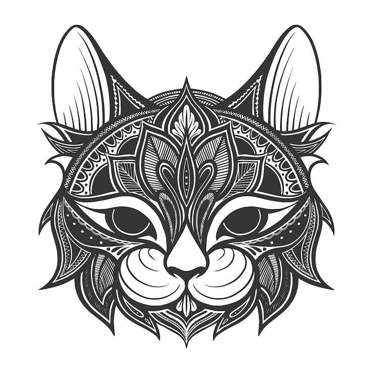 Vetor grátis ilustração de mandala animal desenhada de mão