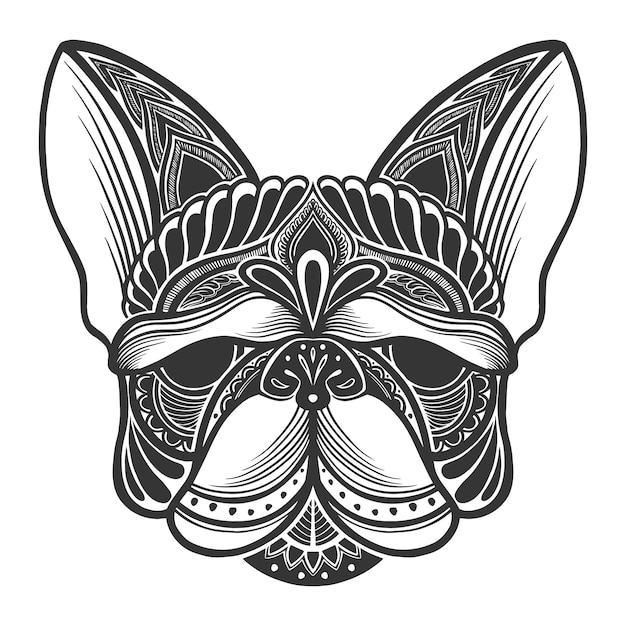 Ilustração de mandala animal desenhada de mão