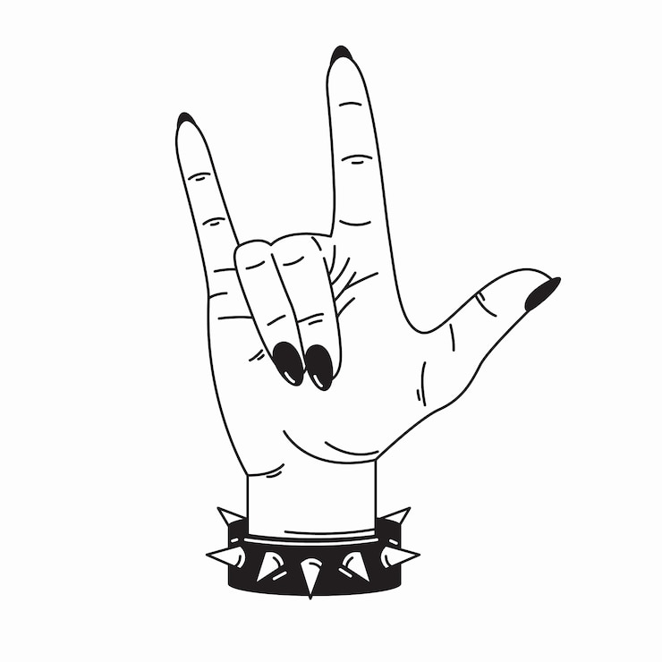 Vetor grátis ilustração de mão desenhada de rock and roll