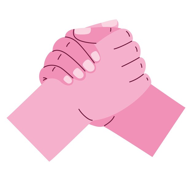 Ilustração de mãos cor-de-rosa