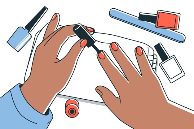 Ilustração de mãos de manicure