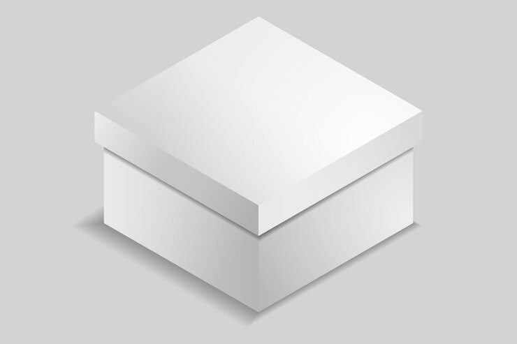 Vetor grátis ilustração de maquete de caixa de cubo gradiente