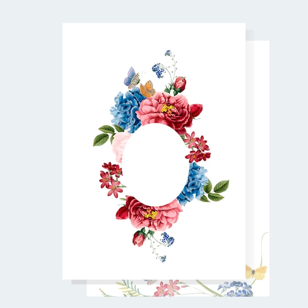 Vetor grátis ilustração de maquete de cartão convite floral