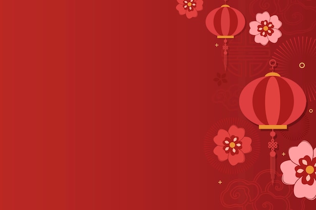 Vetor grátis ilustração de maquete do ano novo chinês