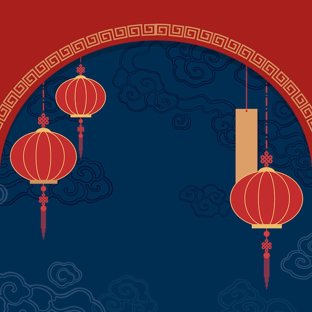 Ilustração de maquete do ano novo chinês