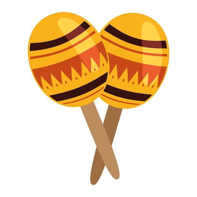 Ilustração de maracas mexicano