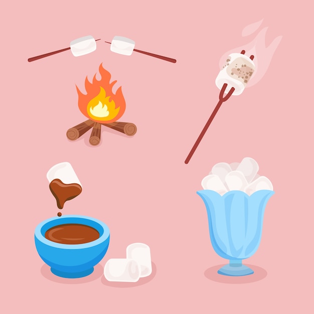 Vetor grátis ilustração de marshmallow desenhada à mão