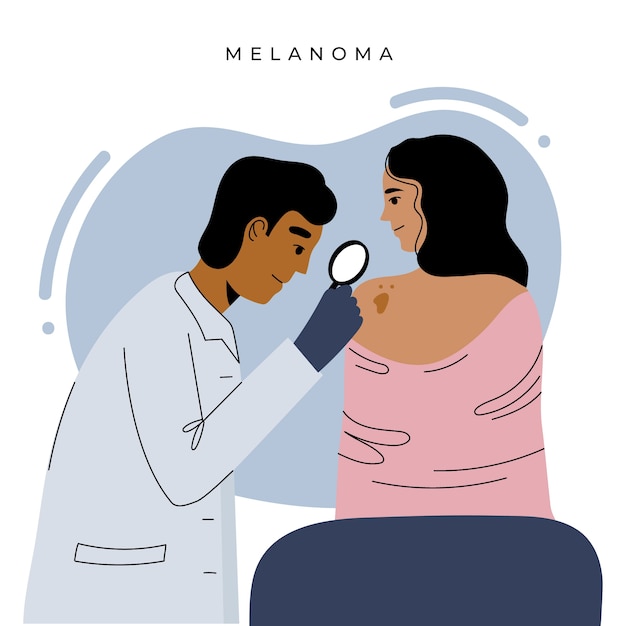 Vetor grátis ilustração de melanoma desenhada de mão