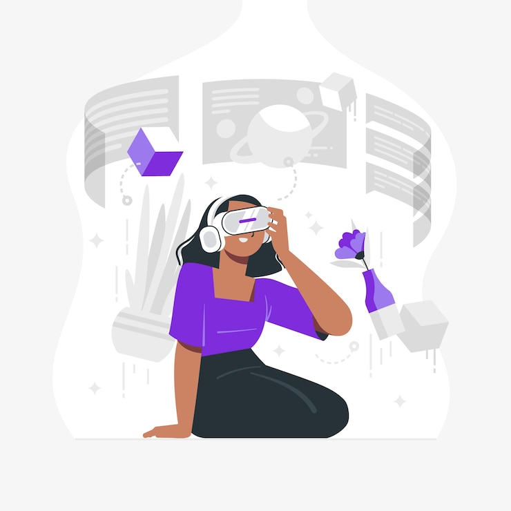 Vetor grátis ilustração de metaverso de design plano desenhado à mão