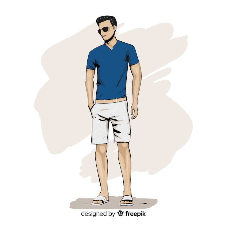 Vetor grátis ilustração de moda com modelo masculino
