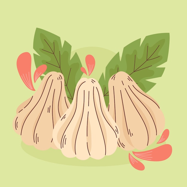 Ilustração de modak desenhada à mão