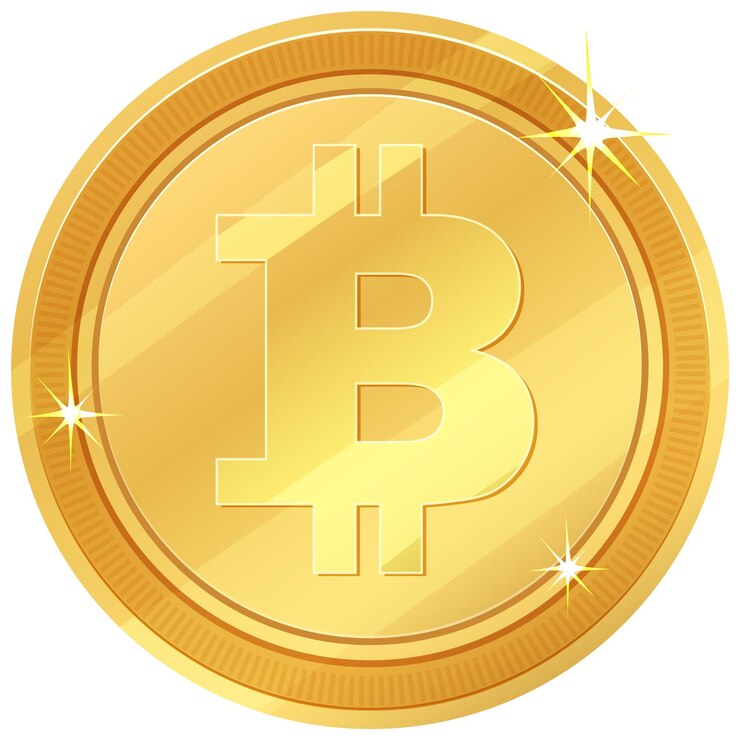 Vetor grátis ilustração de moeda de criptomoeda bitcoin de ouro