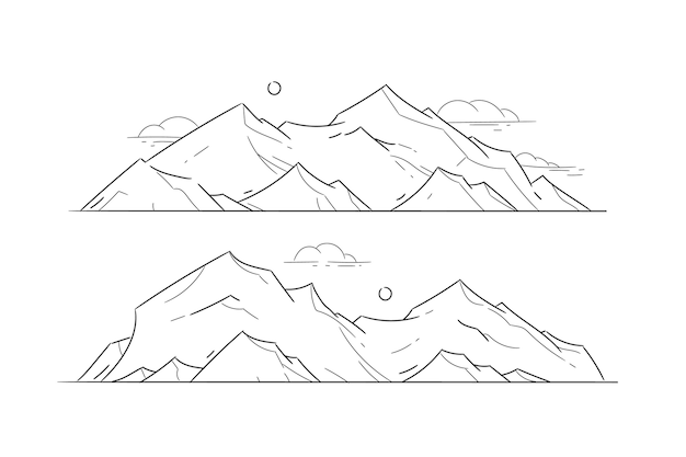 Vetor grátis ilustração de montanha desenhada à mão