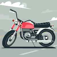 Vetor grátis ilustração de motocicleta vintage de design plano