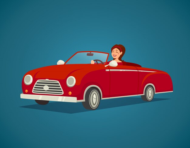 Ilustração de motorista de mulher