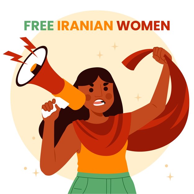 Vetor grátis ilustração de mulheres iranianas desenhadas à mão