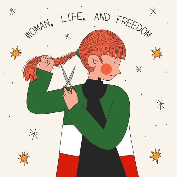 Vetor grátis ilustração de mulheres iranianas desenhadas à mão