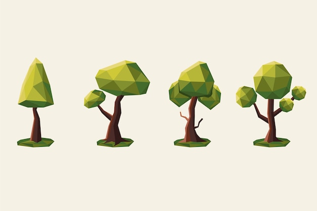 Ilustração de natureza de baixo poli de design plano
