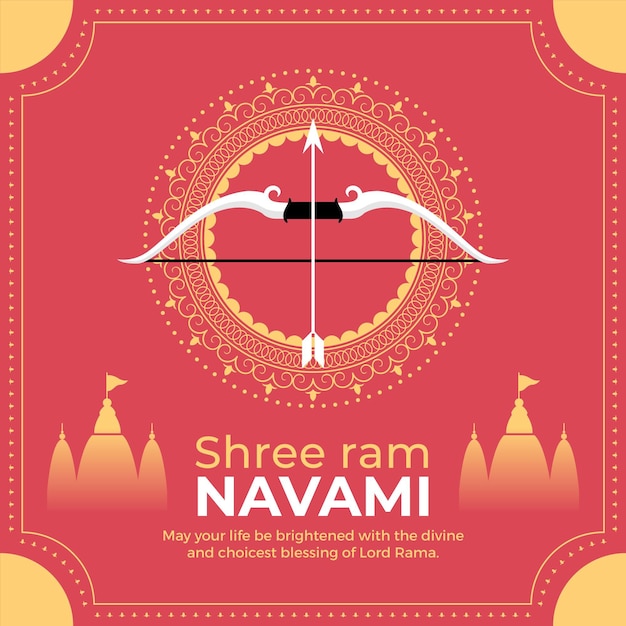 Ilustração de navami de ram plana