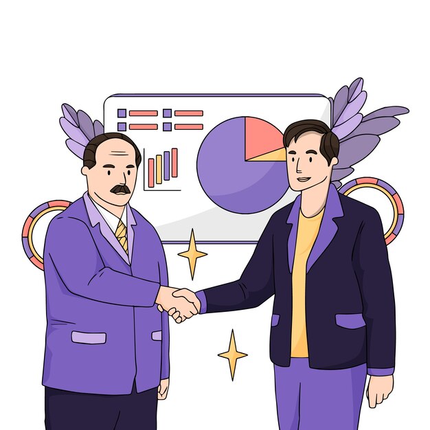 Ilustração de negócio de mão desenhada