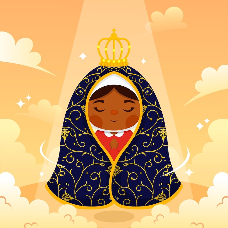 Vetor grátis ilustração de nossa senhora aparecida