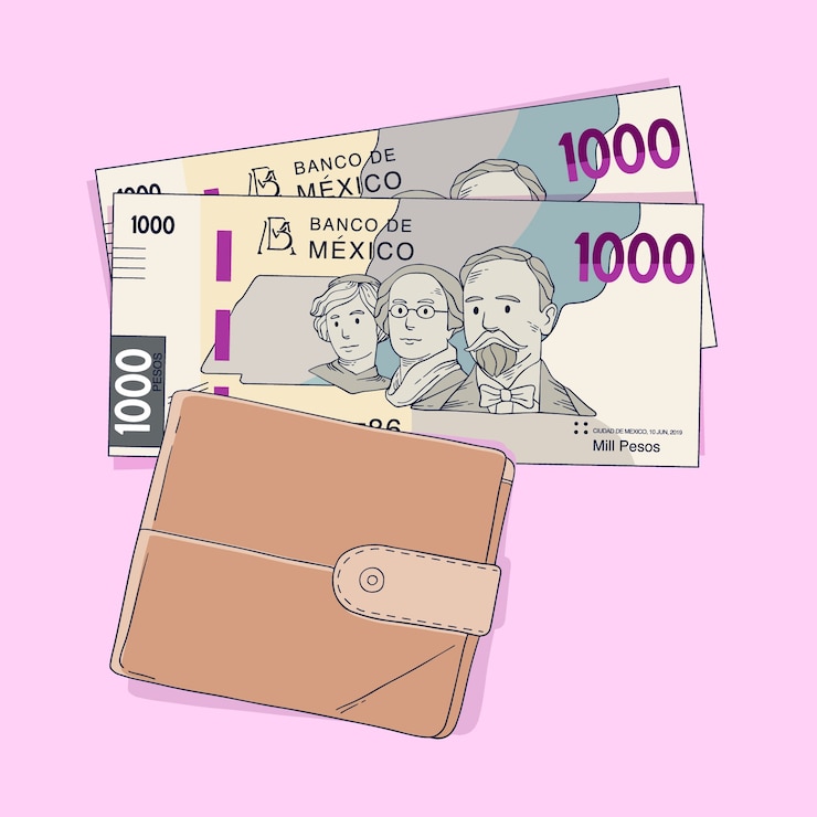 Vetor grátis ilustração de notas de peso mexicano desenhadas à mão
