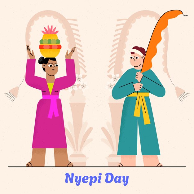 Vetor grátis ilustração de nyepi plano.