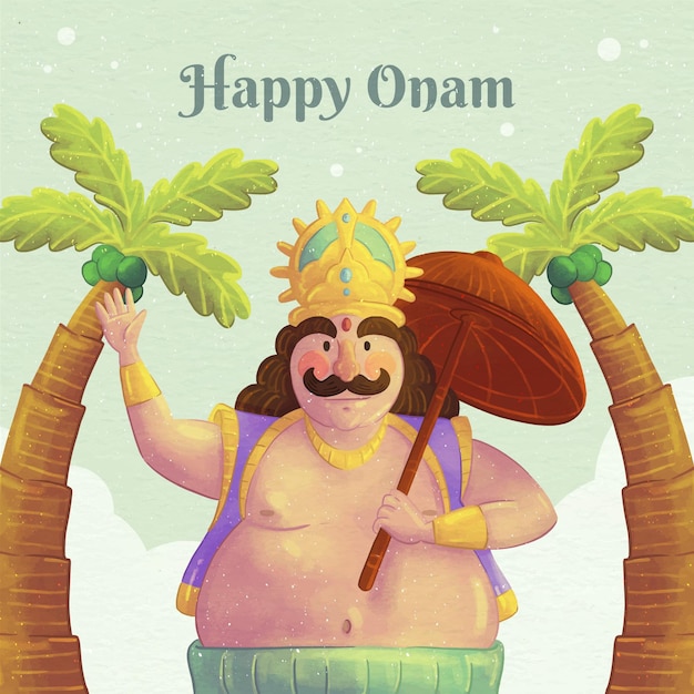 Ilustração de onam aquarela pintada à mão