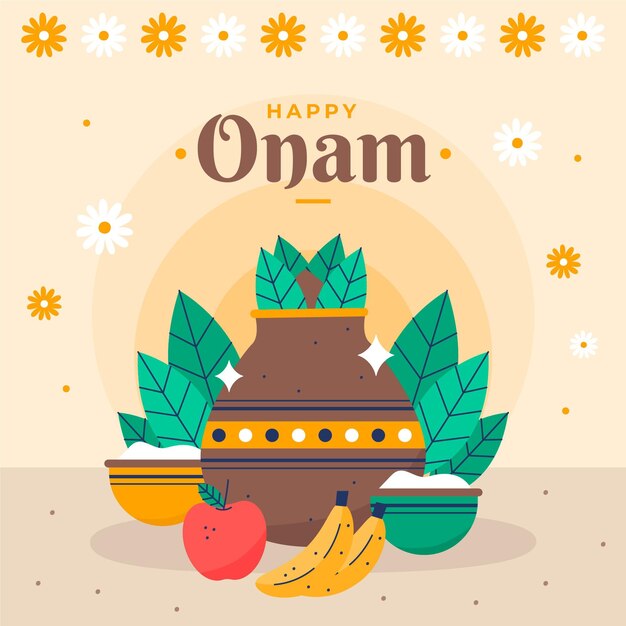 Ilustração de onam plana