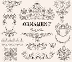 Vetor grátis ilustração de ornamento vintage floreio