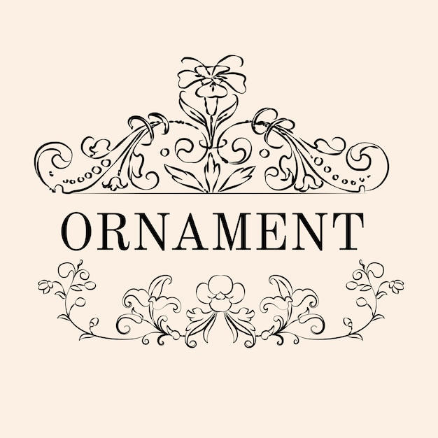 Ilustração de ornamento vintage floreio