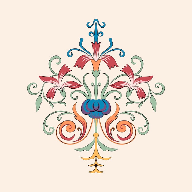 Vetor grátis ilustração de ornamento vintage floreio