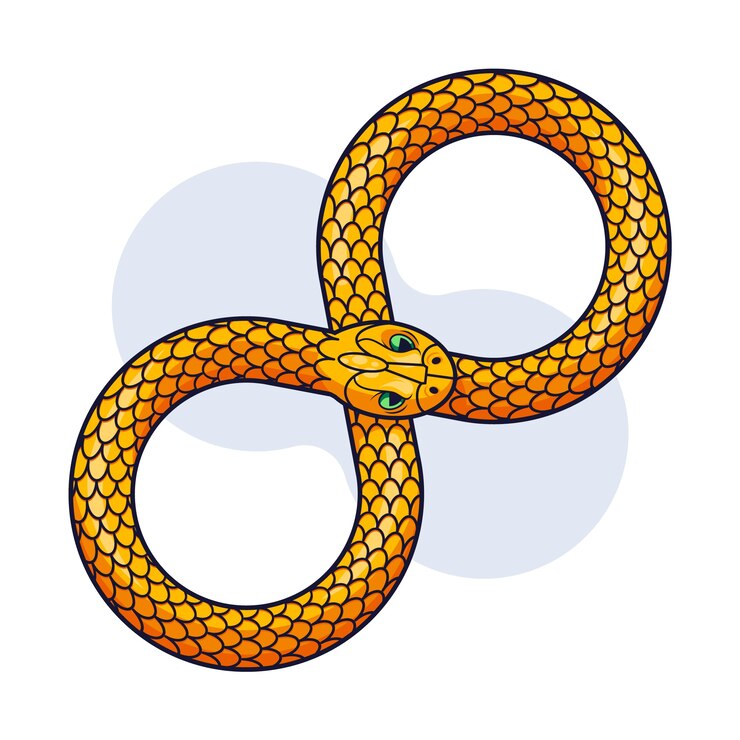 Vetor grátis ilustração de ouroboros desenhada à mão