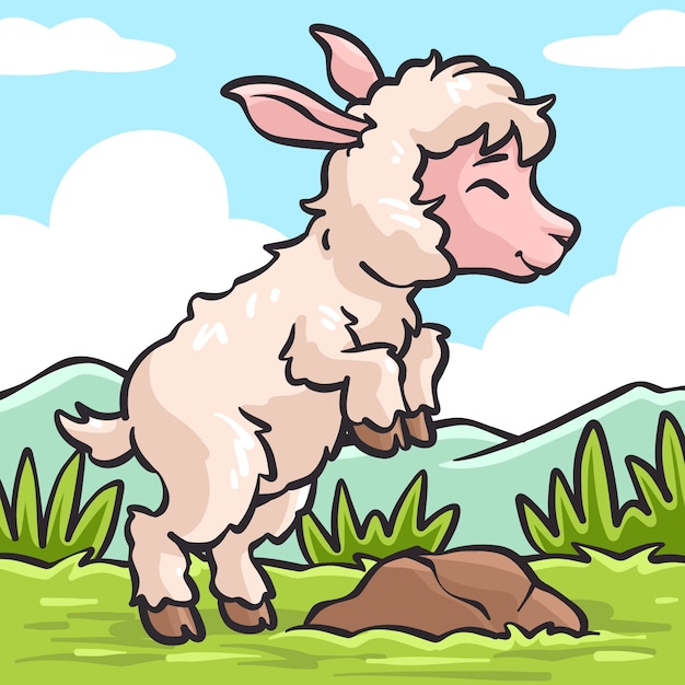 Vetor grátis ilustração de ovelha desenhada à mão