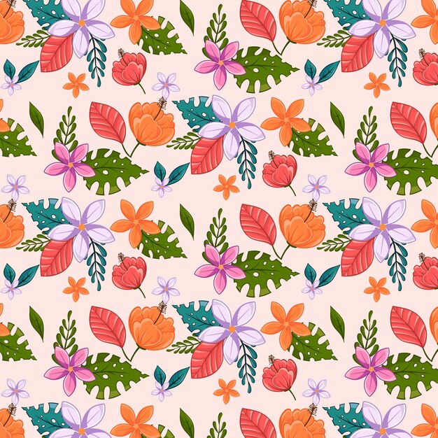 Ilustração de padrão de camisa havaiana desenhada de mão