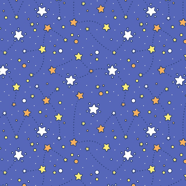 Vetor grátis ilustração de padrão de estrela desenhada de mão