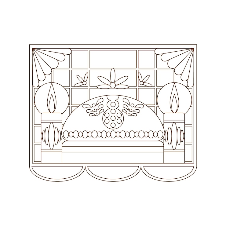 Vetor grátis ilustração de página para colorir de papel picado desenhado à mão