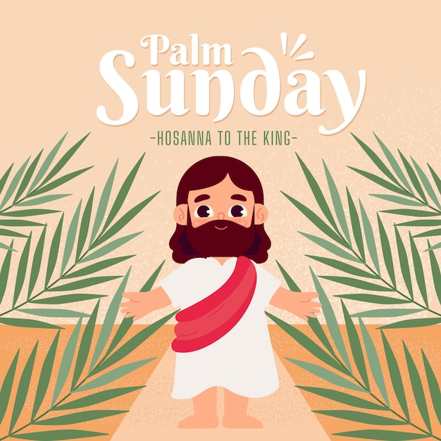 Ilustração de palma plana de domingo