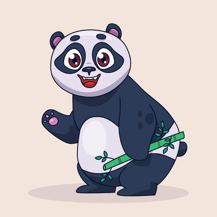 Vetor grátis ilustração de panda desenhada à mão