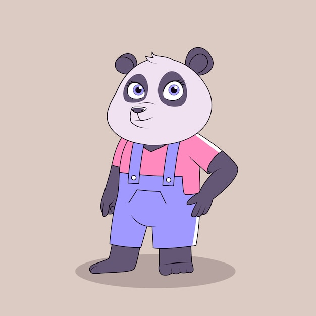 Vetor grátis ilustração de panda desenhada à mão