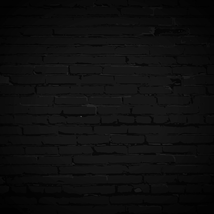 Vetor grátis ilustração de parede de tijolos pretos à noite textura de fachada de pedra em branco grunge