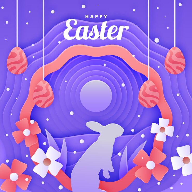 Vetor grátis ilustração de páscoa de estilo de papel
