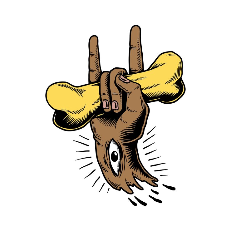 Vetor grátis ilustração, de, passe segurar, osso, ícone